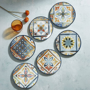 Camelia Harmony Blue 6 Parça 20 cm Pasta Takımı 4287 - GÜRAL PORSELEN