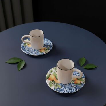 Camelia Lemon 2 Kişilik Kahve Takımı 55742 - GÜRAL PORSELEN