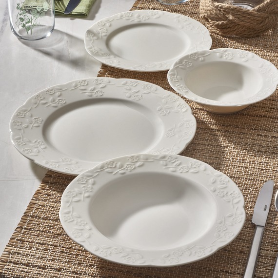 Carmına 24 Parça 6 Kişilik Bone Yemek Takımı - 1