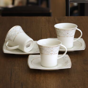 Caroline 12 Parça 6 Kişilik Kahve Fincan Takımı - 5433 - GÜRAL PORSELEN