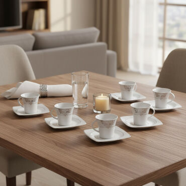 Caroline 12 Parça Kahve Fincan Takımı 66001 - GÜRAL PORSELEN