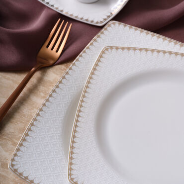 Caroline 54 Parça 12 Kişilik Kare Yemek Takımı 6567 - GÜRAL PORSELEN