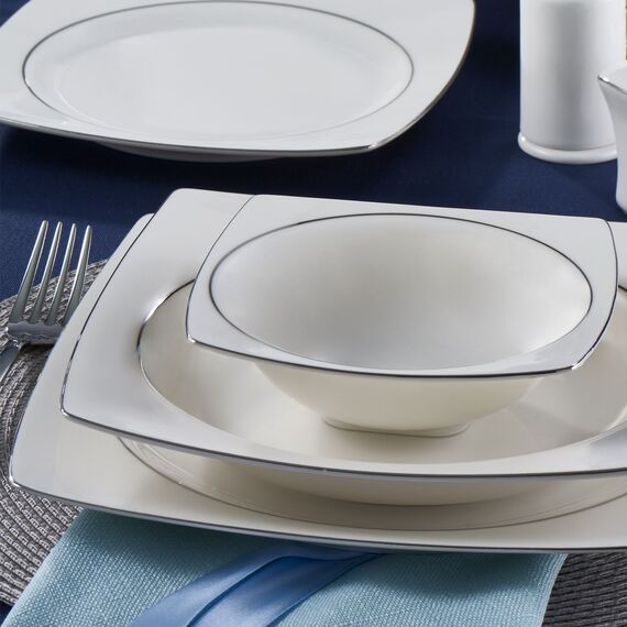 Caroline 62 Parça Kare Bone Yemek Takımı - 226 - 6