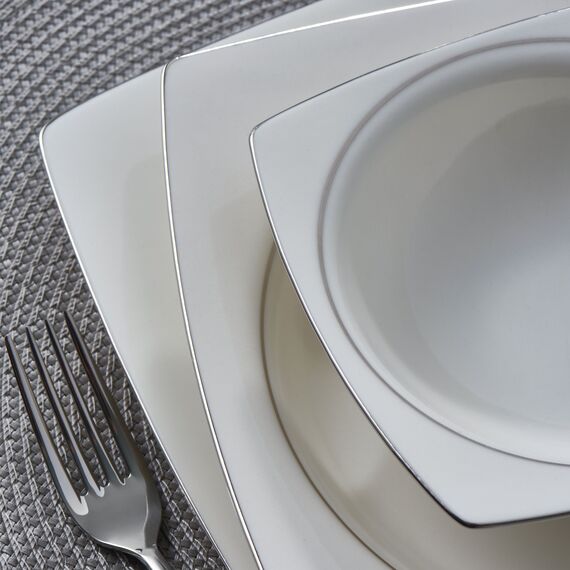 Caroline 62 Parça Kare Bone Yemek Takımı - 226 - 8