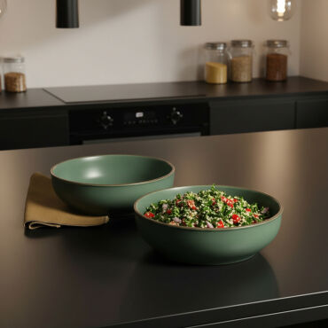 Ece 2 Adet 18 Cm Kase Seti Valeron Mat Yeşil 26y - GÜRAL PORSELEN