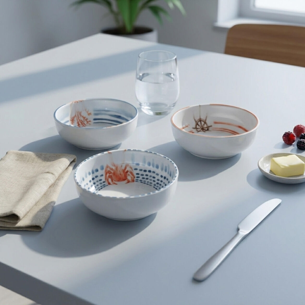 Ece Mare  3 Parça 14 cm Salata & Çorba Kasesi 5534