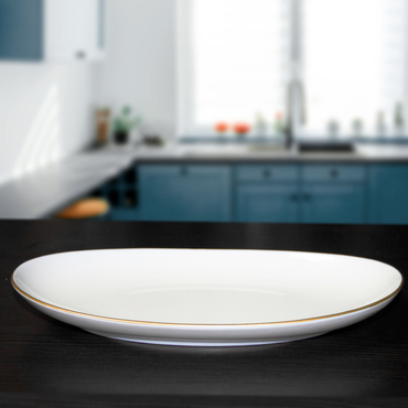ELİPS 2 ADET 25 CM BONE KAYIK TABAK - GOLD - GÜRAL PORSELEN