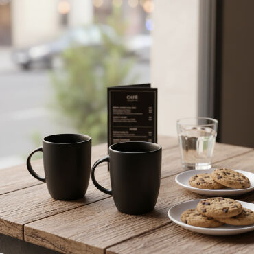 Elit Black Matt 2 Parça Mug Bardak 250 CC - GÜRAL PORSELEN