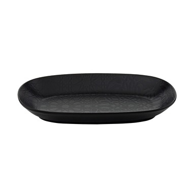 Enternasyonal 2 Parça 24 cm Kayık Tabak Siyah Mat Desenli 515 - GÜRAL PORSELEN (1)