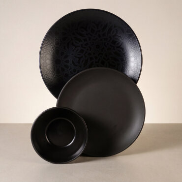 Enternasyonel Black Matt 12 Parça 4 Kişilik Yemek Takımı 141 - GÜRAL PORSELEN