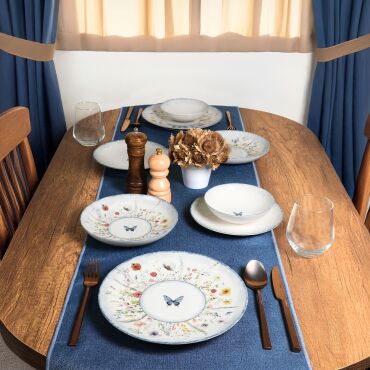 Flora Blue 16 Parça 4 Kişilik Yemek Takımı 48833 - GÜRAL PORSELEN