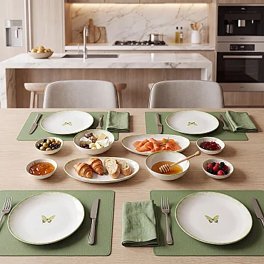 Flora Green 12 Parça 4 Kişilik Kahvaltı Takımı 4883 - GÜRAL PORSELEN