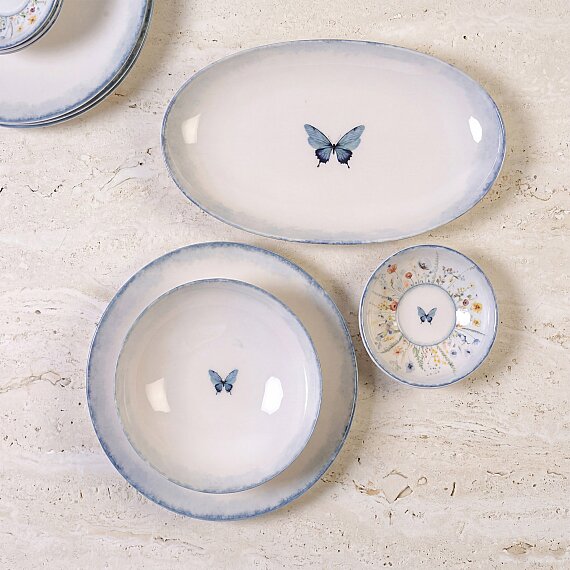 Flora Blue 12 Parça 4 Kişilik Yemek Takımı 48833 - 2