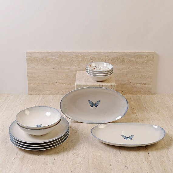 Flora Blue 12 Parça 4 Kişilik Yemek Takımı 48833 - 3