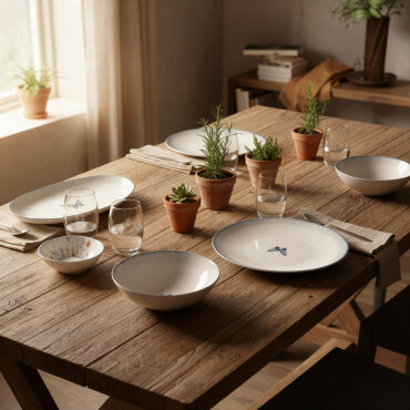 Flora Green 12 Parça 4 Kişilik Kahvaltı Takımı 48833 - GÜRAL PORSELEN