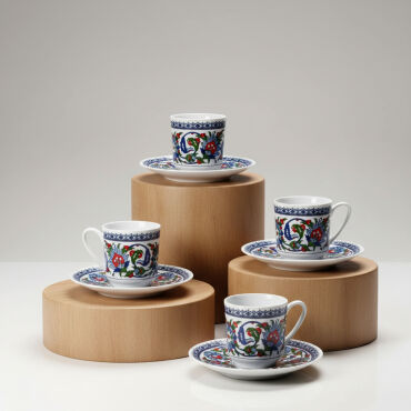 Gözde Double 4 Kişilik Kahve Fincan Takımı 60932 - GÜRAL PORSELEN