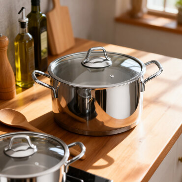 Güral 20 cm Paslanmaz Çelik Derin Tencere Metal Kulp - GÜRAL PORSELEN