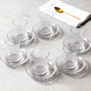 Güral Cam 12 Parça 6 Kişilik Çay Takımı Mystıc - GÜRAL PORSELEN