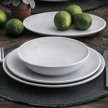 İzmir 6 Adet 19 Cm Çukur Yemek Tabağı Dekorsuz - GÜRAL PORSELEN