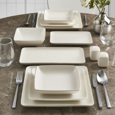 Kansas 61 Parça 12 Kişilik Yemek Takımı Gümüş File 30 - GÜRAL PORSELEN