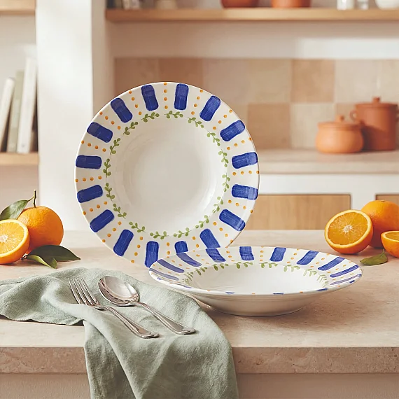 Güral Porselen Kayısı Desenli 26 cm Salata ve Makarna Kasesi - 1