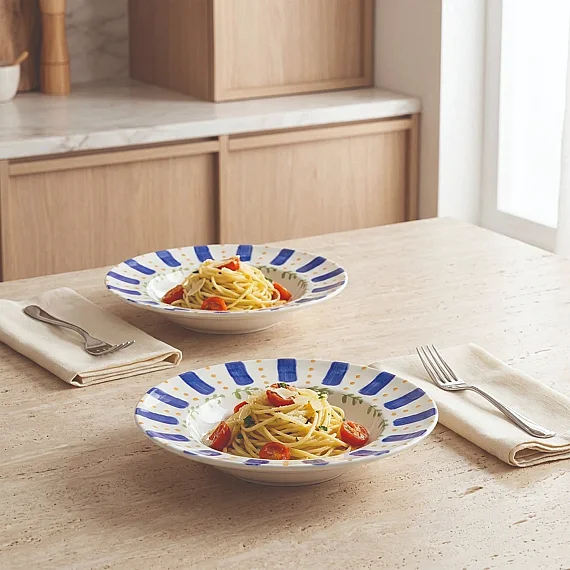 Güral Porselen Kayısı Desenli 26 cm Salata ve Makarna Kasesi - 4