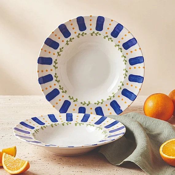 Güral Porselen Kayısı Desenli 26 cm Salata ve Makarna Kasesi - 5