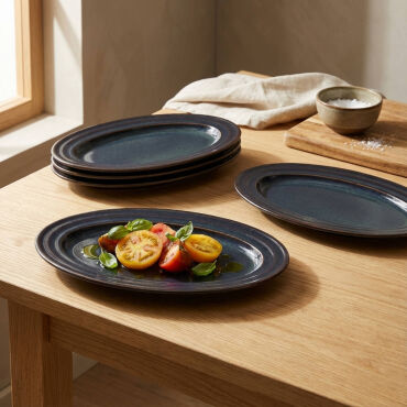 Güral 2 Adet 24 Cm Kayık Tabak Reaktif Oasis Vr 1131 - GÜRAL PORSELEN