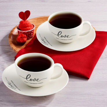 Mania 4 Parça 2 Kişilik Çay Takımı 6372-love - GÜRAL PORSELEN