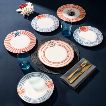 Mare 6 Parça 20 Cm Pasta Tabağı 5534 - GÜRAL PORSELEN