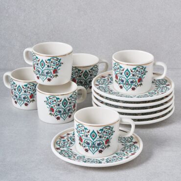 Mental 12 Parça 6 Kişilik Kahve Fincan Takımı 6575 - GÜRAL PORSELEN