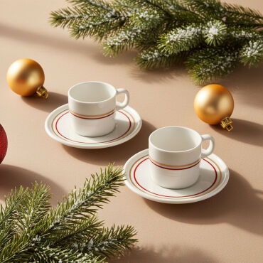 Mental 2 Kişilik Kahve Fincanı Takımı Altın (Türk Kahvesi Hediyeli ) - GÜRAL PORSELEN