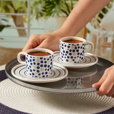 Mental 4 Parça 2 Kişilik Kahve Fincan Takımı 6561 - GÜRAL PORSELEN