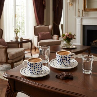 Mental 4 Parça 2 Kişilik Kahve Fincan Takımı 6561 - GÜRAL PORSELEN