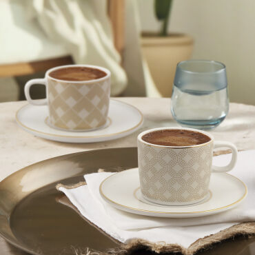 Mental 4 Parça 2 Kişilik Kahve Fincan Takımı 4943 - GÜRAL PORSELEN