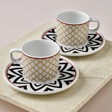 MENTAL 4 PARÇA 2 KİŞİLİK KAHVE FİNCAN TAKIMI 4952 - GÜRAL PORSELEN