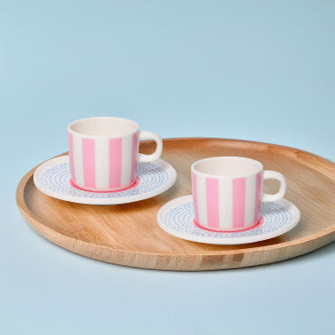 Mental 4 Parça 2 Kişilik Kahve Takımı 6566 - GÜRAL PORSELEN