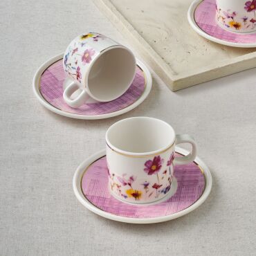 Mental 4 Parça Kahve Fincan Takımı 67091 Lila - GÜRAL PORSELEN