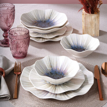 Nesrin 24 Parça 6 Kişilik Yemek Takımı 1986 - GÜRAL PORSELEN