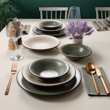 Paris 12 Parça 4 Kişilik Mat Yemek Takımı - GÜRAL PORSELEN