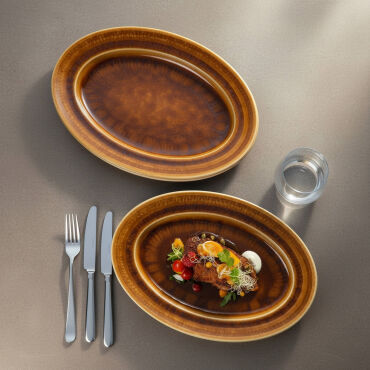 Güral 2 Adet 24 Cm Kayık Tabak Reaktif Saura 137 - GÜRAL PORSELEN