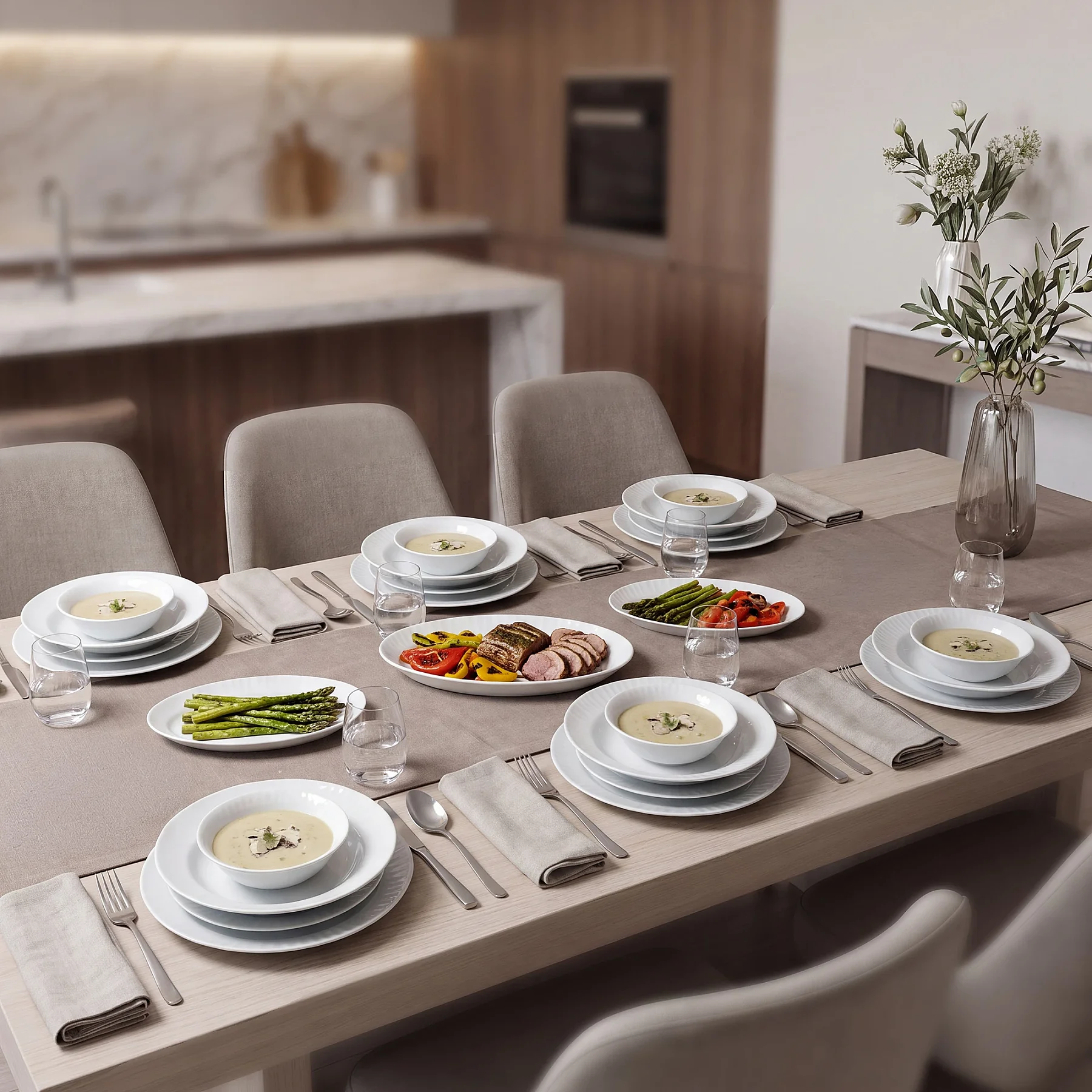 Sedef 27 Parça 6 Kişilik Yemek Takımı - GÜRAL PORSELEN (1)