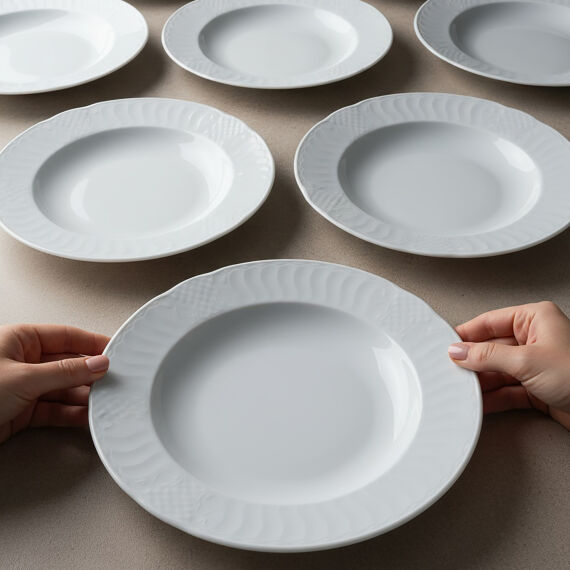 Sembol 6 Parça 22 cm Çukur Yemek Tabağı - 3