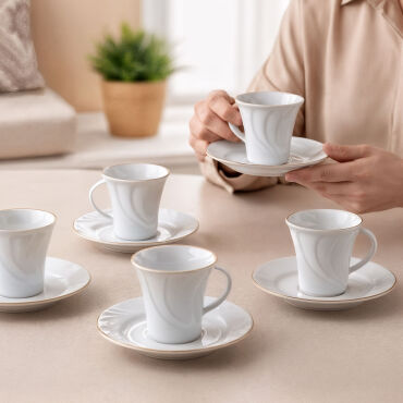 Soprano 12 Parça 6 Kişilik Türk Kahvesi Takımı - 23 - GÜRAL PORSELEN