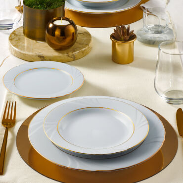 SOPRANO 18 PARÇA 6 KİŞİLİK YEMEK TAKIMI GOLD - GÜRAL PORSELEN