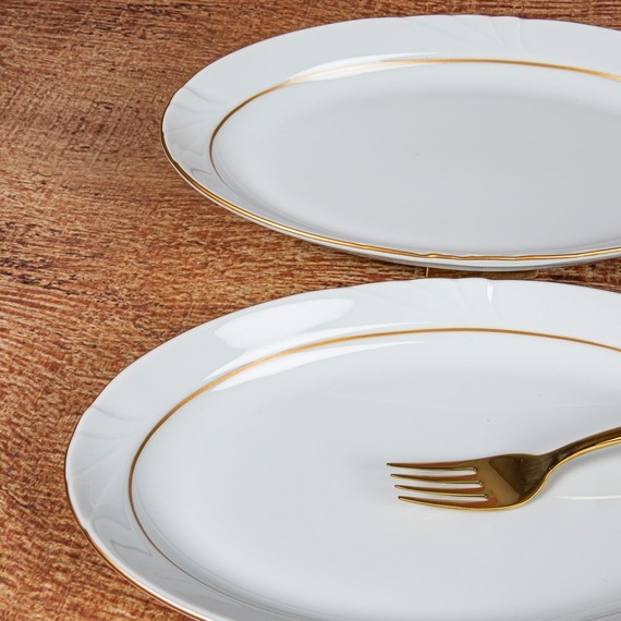 Soprano 2 Adet 30 Cm Kayık Tabak - Gold - 2