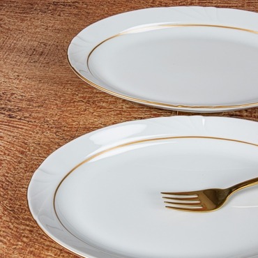 SOPRANO 2 ADET 30 cm KAYIK TABAK - GOLD - GÜRAL PORSELEN