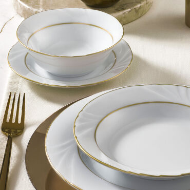 Soprano 26 Parça 6 Kişilik Yemek Takımı Altın Yaldız 23 - GÜRAL PORSELEN