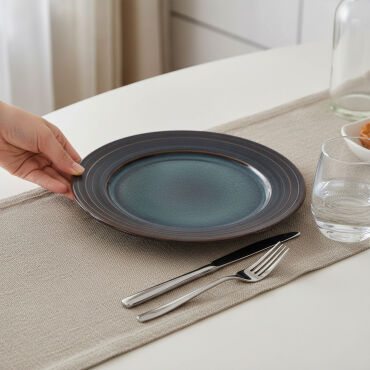 Valeron 6 Adet 27 Cm Servis Tabağı Reaktif Oasis 1131 - GÜRAL PORSELEN