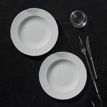 Venedik 6 Parça 24 Cm Çukur Yemek Tabağı - GÜRAL PORSELEN